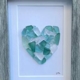 Sea Glass Love Heart Art, 6x8 - thumbnail 3