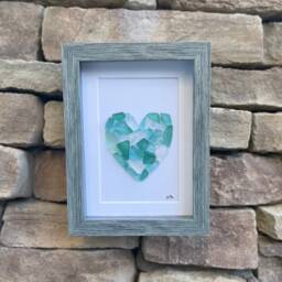Sea Glass Love Heart Art, 6x8 - thumbnail 2