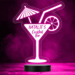 Martini Cocktail Glass Umbrella Home Bar Man Cave Colour Change Night Light - thumbnail 1