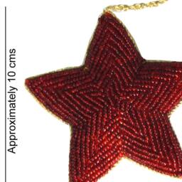 Handmade Red Glittery Star Ornament, Traditional Christmas Decoration - thumbnail 3