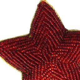 Handmade Red Glittery Star Ornament, Traditional Christmas Decoration - thumbnail 2