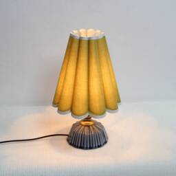 Handmade Ivy Green Fabric Table Lamp With Ceramic Base-113# - thumbnail 1