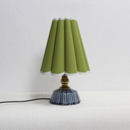 Handmade Ivy Green Fabric Table Lamp With Ceramic Base-113# - thumbnail 3