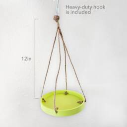 Hanging Planter Tray Modern Indoor Plant Decor, Hemp Rope - thumbnail 3