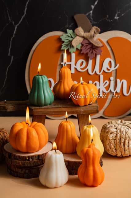 Pumpkin Spice Soy Candle Autumn Home Decor, Cozy Spooky Vibes - image 1