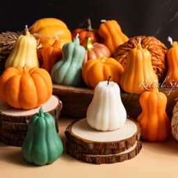 Pumpkin Spice Soy Candle Autumn Home Decor, Cozy Spooky Vibes - thumbnail 2