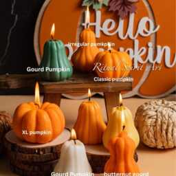Pumpkin Spice Soy Candle Autumn Home Decor, Cozy Spooky Vibes - thumbnail 3