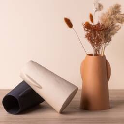 Prato Vase - Dried Flowers Pottery Original Home Decoration, Natural Eco-Responsible Decor Gift Idea. Wood Based 3D Printing, Dry Plants - thumbnail 3