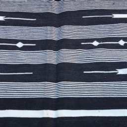 3x5 Black & White Cotton Rug Dhurrie - Stripes - thumbnail 3