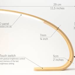 Malsimpla Handmade Wooden Table Lamp 1500 Lumen, 29 X 25 9 cm, Cct, 2700K, 6200K, Oak - thumbnail 3