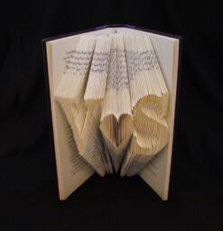 V Heart S 2 Letters With Symbol Wedding Anniversary Gift Folded-Book Art Sculpture - thumbnail 1