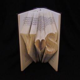 V Heart S 2 Letters With Symbol Wedding Anniversary Gift Folded-Book Art Sculpture - thumbnail 3
