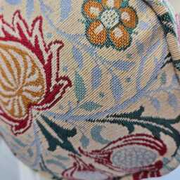 William Morris Bolster Quality Cushion, Persian Tapestry Fabric, Handmade Pillow - 50x20cms C/W Inner, Country Home Decor, Scatter Cushion - thumbnail 3