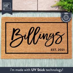 Family Surname Doormat - Personalized Custom Housewarming Established Date New Home Decor Wedding Gift Newlyweds - thumbnail 1