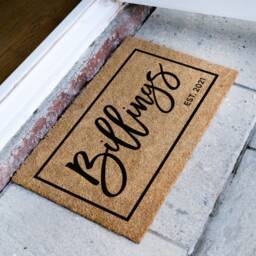Family Surname Doormat - Personalized Custom Housewarming Established Date New Home Decor Wedding Gift Newlyweds - thumbnail 2