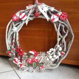 Christmas Outdoor Wreath Made Of Intertwined Wooden Branches - thumbnail 3