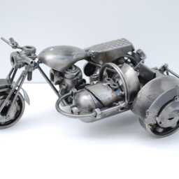 Eco-Friendly Recycled Metal Sidecar Sculpture, Handmade Items For Nature Lovers, Unique Valentine Gift - thumbnail 3