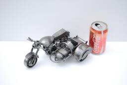 Eco-Friendly Recycled Metal Sidecar Sculpture, Handmade Items For Nature Lovers, Unique Valentine Gift - thumbnail 1