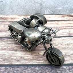 Eco-Friendly Recycled Metal Sidecar Sculpture, Handmade Items For Nature Lovers, Unique Valentine Gift - thumbnail 4