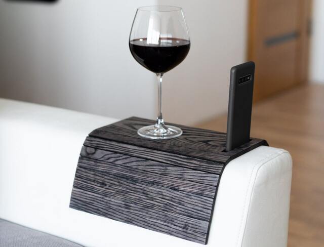 Sofa Arm Tray Table Couch With Phone Holder Bedside Wood Coaster Coffee Cup Foldable Protector Mat Tv Chair Armrest Caddy End Tables Trays - image 1