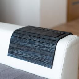 Sofa Arm Tray Table Couch With Phone Holder Bedside Wood Coaster Coffee Cup Foldable Protector Mat Tv Chair Armrest Caddy End Tables Trays - thumbnail 3
