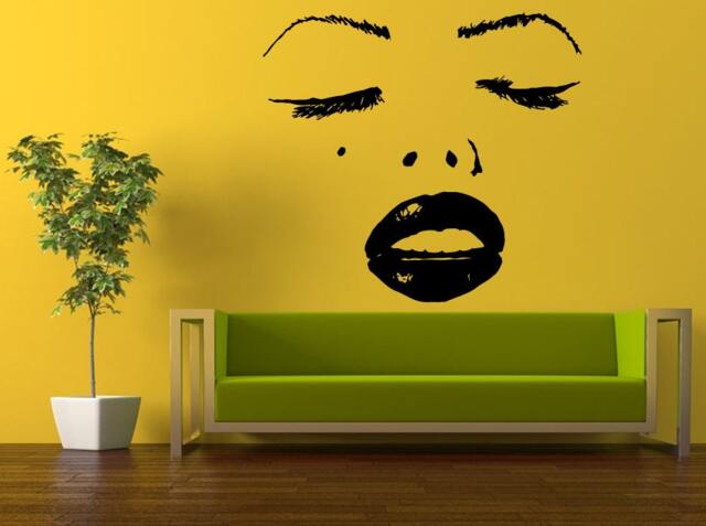 Wall Decal Vinyl Sticker Decals Peal & Stick Cheap Free Shipping Decor Art Beautiful Girl Woman Face Eyes Lips Lashes Eye Brows L424 - image 1