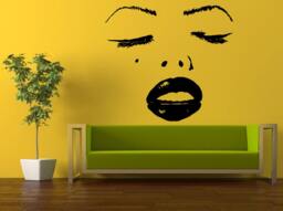 Wall Decal Vinyl Sticker Decals Peal & Stick Cheap Free Shipping Decor Art Beautiful Girl Woman Face Eyes Lips Lashes Eye Brows L424 - thumbnail 1
