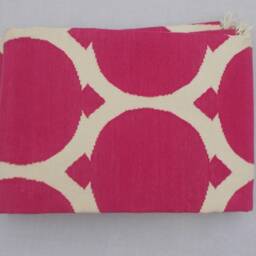 Multiple Sizes Cotton Pink Rug Dhurrie - Queen Beautiful Colour Baby & White - thumbnail 4
