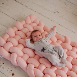 Nursery Rug Montessori Play Mat Floor Knot Pillow Pink Furniture Tepee Decor Activity Pad Kids Room - thumbnail 3