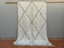 Handmade Beni Ourain Rug Plush Moroccan Wool Rug, Custom Sizes - thumbnail 1