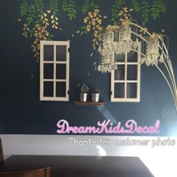 Vine Branch Wall Decal Nursery Decor, Birdcage & Birds Mural - thumbnail 1