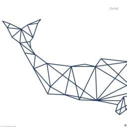 Polygonal Whale Wall Decal Geometric Blue Vinyl Sticker - thumbnail 3