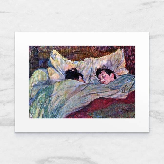 Photo Art Print With Passe-Partout Sleeping By Toulouse-Lautrec 24x18 cm