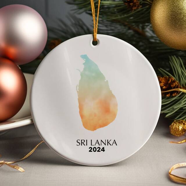 Sri Lanka Personalised Christmas Tree Ornament Decoration Gift Present Xmas Bauble Festive Decor Holiday Custom - image 1