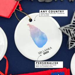 Sri Lanka Personalised Christmas Tree Ornament Decoration Gift Present Xmas Bauble Festive Decor Holiday Custom - thumbnail 2
