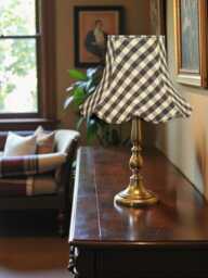 Charcoal Black Gingham Check Lampshade Handmade For Table & Floor Standard Lamps Shades, Wall Light Fixtures, Ceiling Pendants