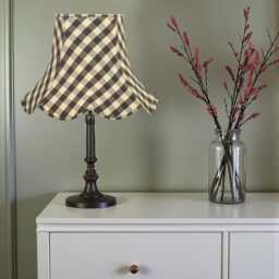Charcoal Black Gingham Check Lampshade Handmade For Table & Floor Standard Lamps Shades, Wall Light Fixtures, Ceiling Pendants - thumbnail 3