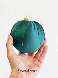 Handmade Emerald Green Satin Christmas Ornament - thumbnail 1