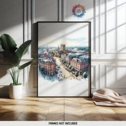 Reading Travel Poster Prints - Set Of 3 Posters - Watercolour Wall Art Decor Hanging Artwork Gift UK Painting - thumbnail 3