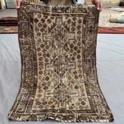 2.6x3.6 Handmade Wool Carpet, Geometric Carpet Traditional Oriental Area For Living Room, Office Boho Gift Rug - thumbnail 2