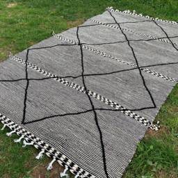 Handwoven Moroccan Hanbel Rug 6x10.5, Flatweave Berber - thumbnail 2