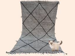 Handwoven Moroccan Hanbel Rug 6x10.5, Flatweave Berber - thumbnail 1