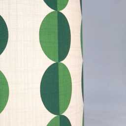Retro Circles Green Cream Fabric Handmade Drum Lampshade - thumbnail 4