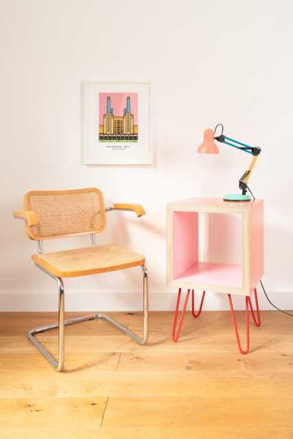 Side Table. Stunning Bespoke Memphis Milano Style Record Vinyl Storage Cube Bedside Custom Orders Available - image 1