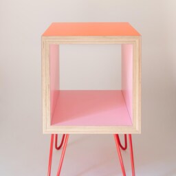 Side Table. Stunning Bespoke Memphis Milano Style Record Vinyl Storage Cube Bedside Custom Orders Available - thumbnail 4
