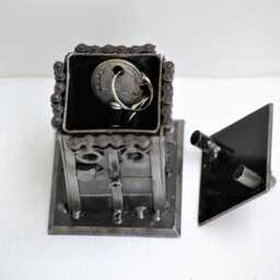 Scrap Metal Tardis Sculpture Pen & Key Holder, Wow Gift For This Valentine, Best Birthday Present - thumbnail 3