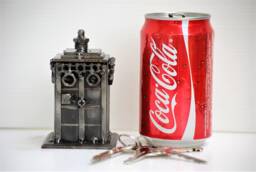 Scrap Metal Tardis Sculpture Pen & Key Holder, Wow Gift For This Valentine, Best Birthday Present - thumbnail 1