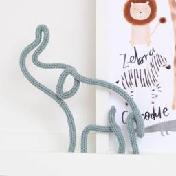 Knitted Wire Elephant, Safari Nursery Decor, Kids Room Animals, Children's Wall Art, Elephant Gifts - thumbnail 3
