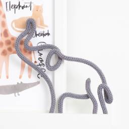 Knitted Wire Elephant, Safari Nursery Decor, Kids Room Animals, Children's Wall Art, Elephant Gifts - thumbnail 1