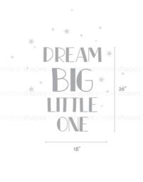 Dream Big Little One Wall Decal Nursery Quote With Stars - thumbnail 3